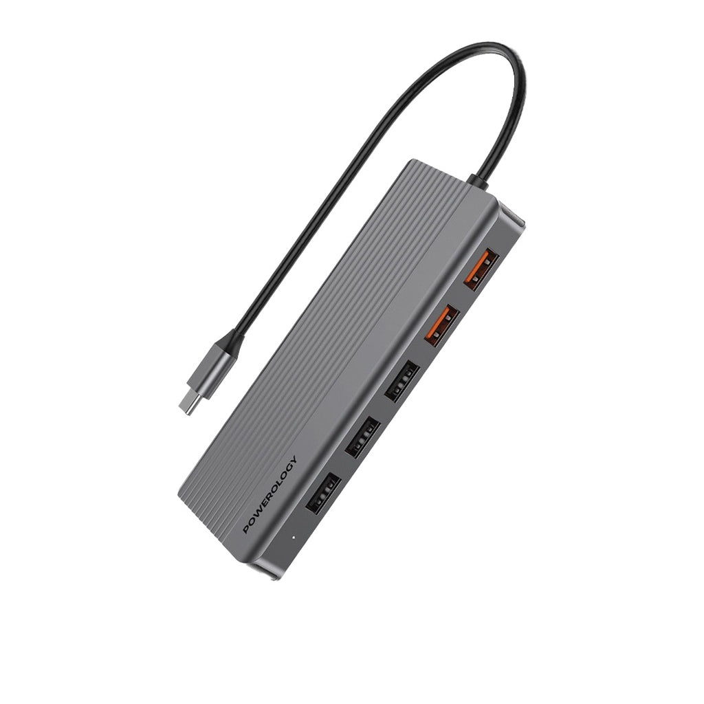 Powerology 12-in-1 USB-C hub front product view