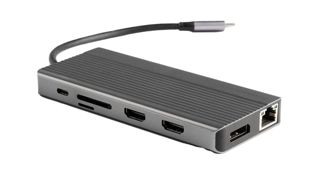 Powerology 13-in-1 USB-C hub ports and design