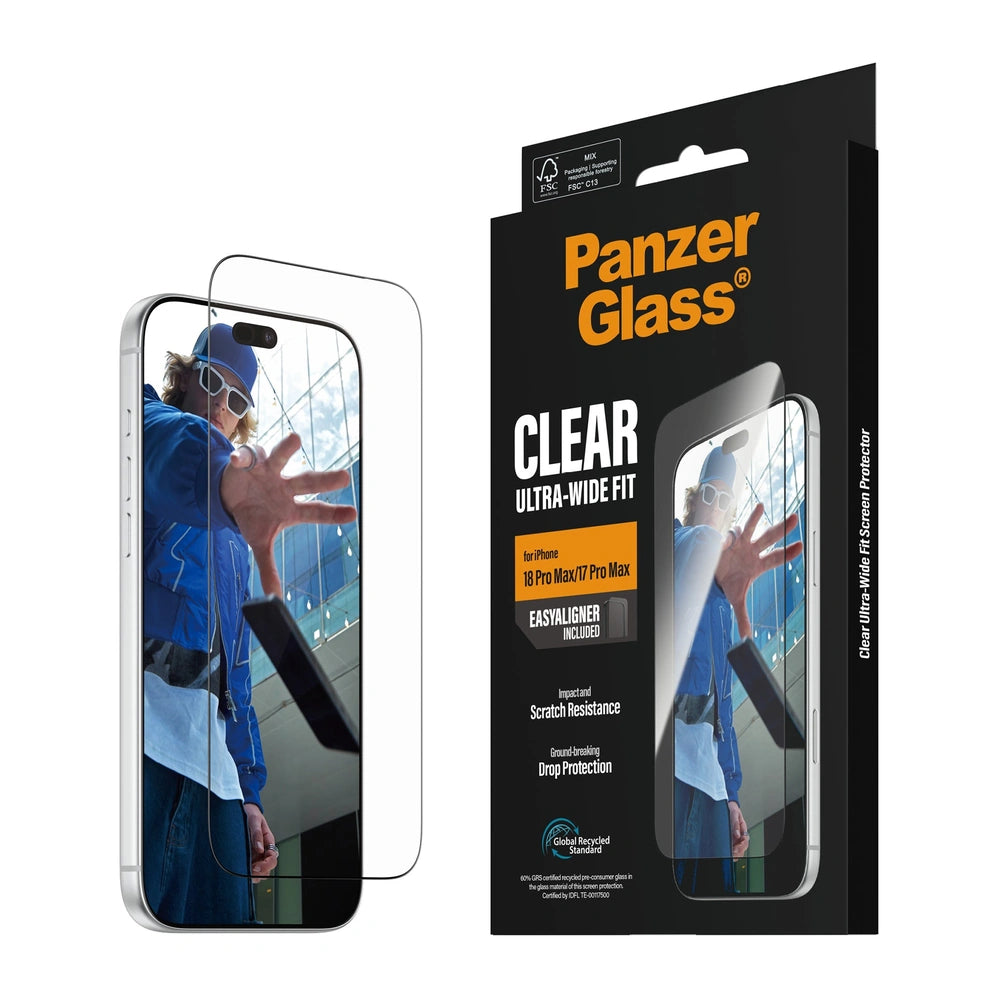 PanzerGlass Clear Screen Protector for iPhone 18 Pro Max & iPhone 17 Pro Max - EasyAligner