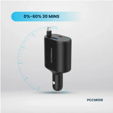 Powerology 70W Retractable USB-C Car Charger - official view 2