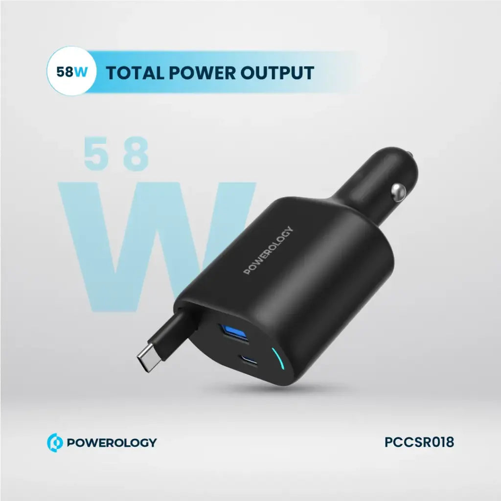 Powerology 70W Retractable USB-C Car Charger - official view 5