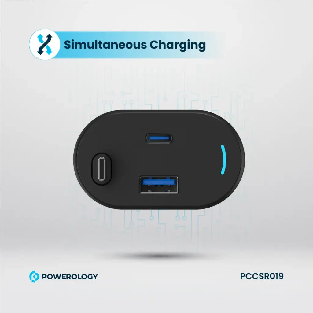 Powerology 115W Retractable USB-C Car Charger - official view 2