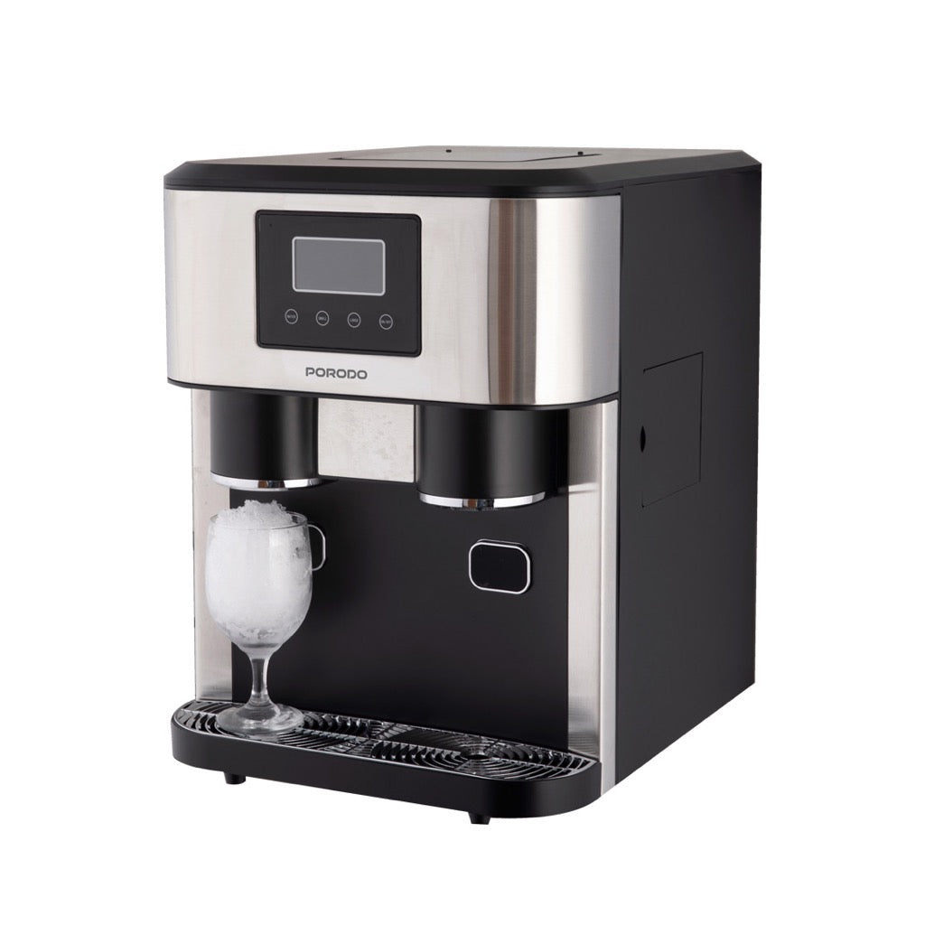 Porodo 3-in-1 Ice Maker with Crusher and Cold Water Dispenser Black