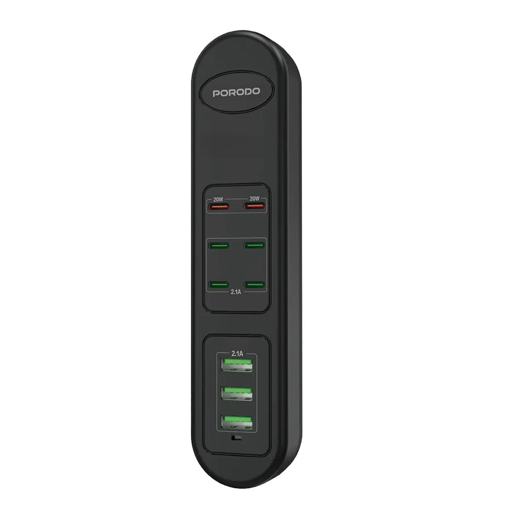 Porodo 50W Multi-Port USB Charging Hub Black