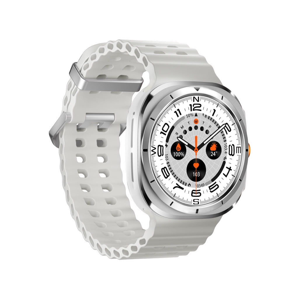 Porodo Voyager Smart Watch Silver White strap