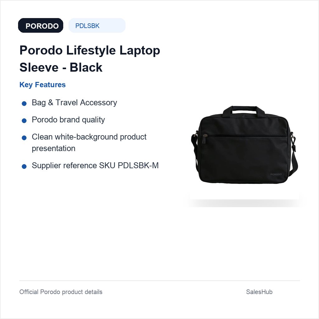 Porodo Lifestyle Laptop Sleeve - Black - key features