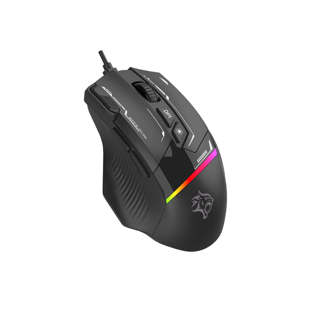 Porodo Gaming 8D RGB Wired Gaming Mouse Black