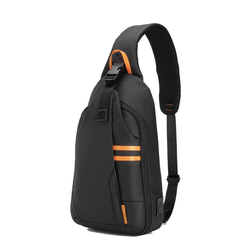 Porodo Gaming Water-Resistant PU Sling Bag with USB-C Port Black