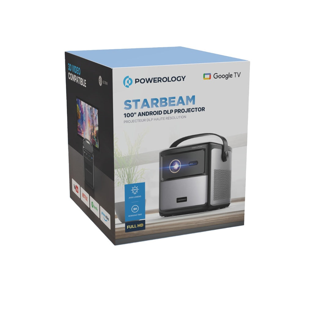 Powerology StarBeam 100 Google TV DLP Projector - official view 5