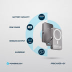 Powerology magnetic power bank Grey integrated stand view