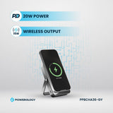 Powerology magnetic power bank Grey 15W wireless charging feature