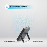 Powerology magnetic power bank Grey compact glass-surface design