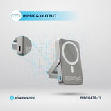 Powerology magnetic power bank Titanium integrated stand view