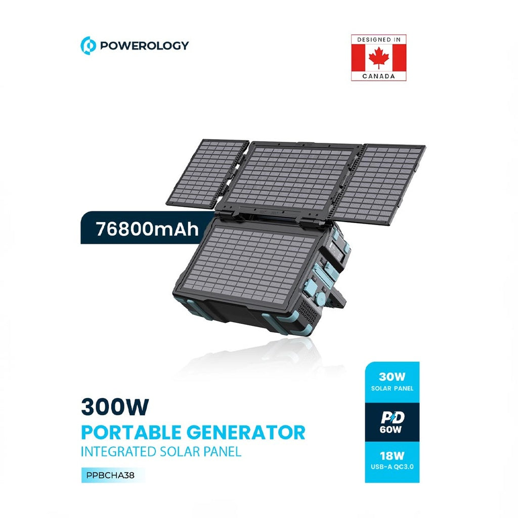 Powerology 284Wh 300W Portable Solar Power Generator - official view 4