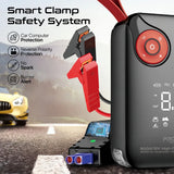 Smart clamp safety system with car on road background