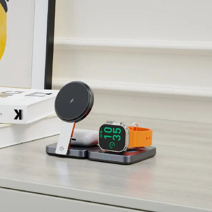 Powerology Qi2 3-in-1 charger multi-device charging feature