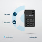 Powerology 2500W 4-Outlet Power Strip with Retractable Cables - official view 4
