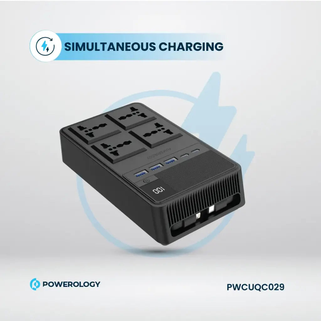 Powerology 2500W 4-Outlet Power Strip with Retractable Cables official product image 6