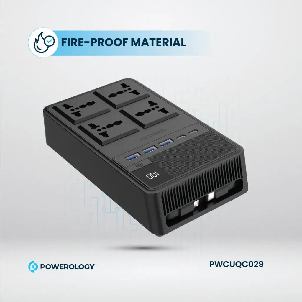 Powerology 2500W 4-Outlet Power Strip with Retractable Cables official product image 7