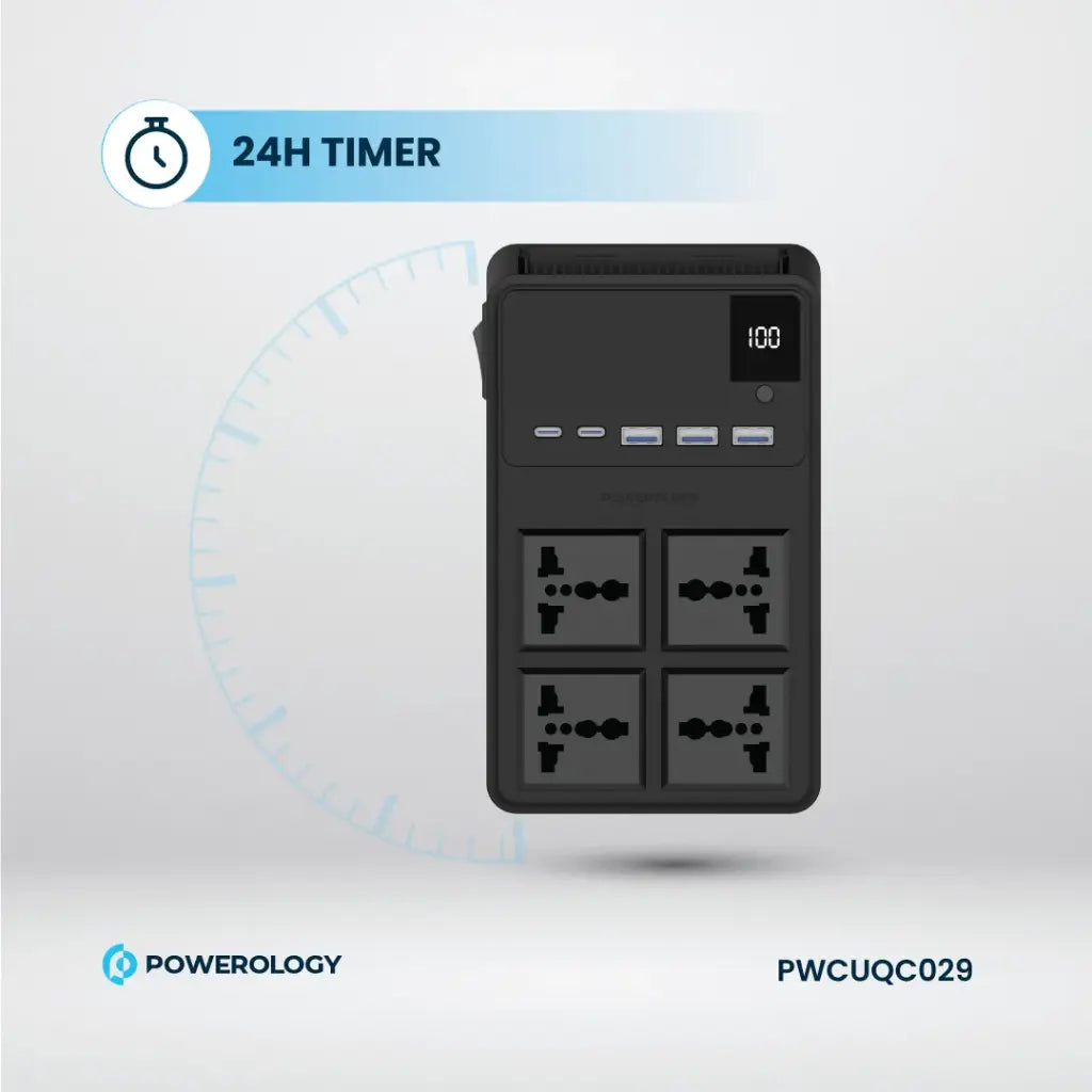 Powerology 2500W 4-Outlet Power Strip with Retractable Cables official product image 10