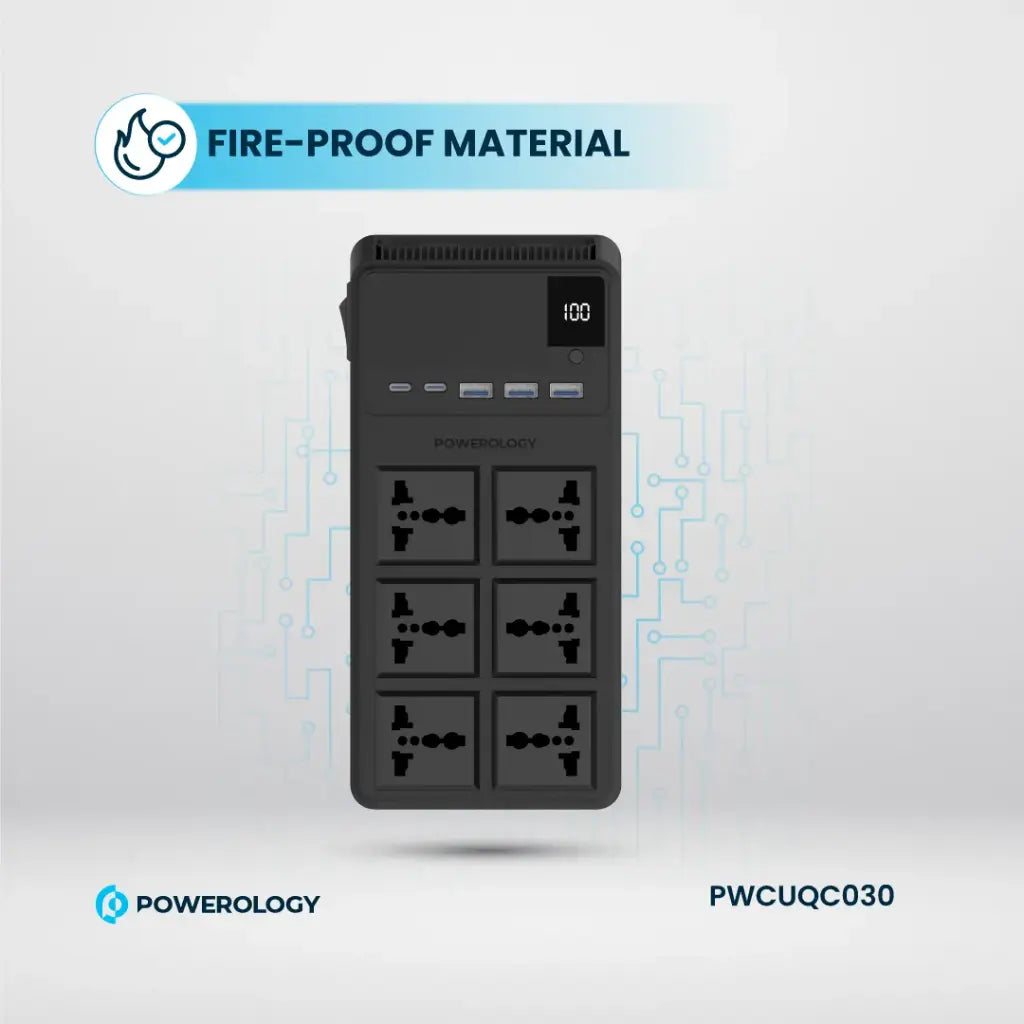 Powerology 2500W 6-Outlet Power Strip with Retractable Cables official product image 8