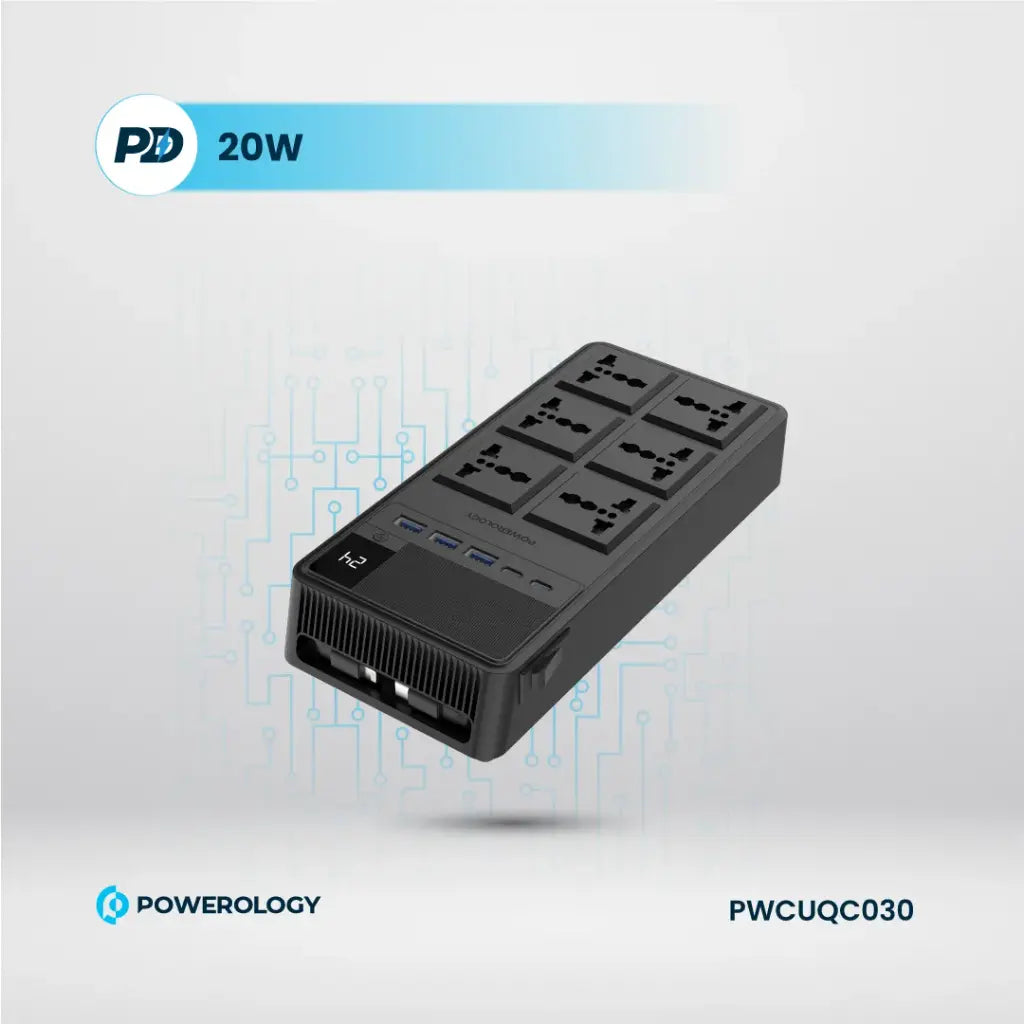 Powerology 2500W 6-Outlet Power Strip with Retractable Cables official product image 10