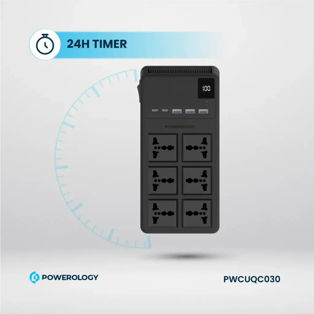 Powerology 2500W 6-Outlet Power Strip with Retractable Cables official product image 11