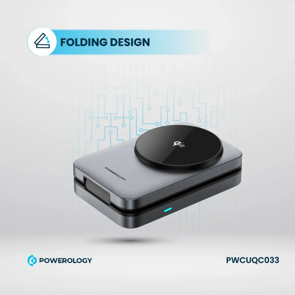 Powerology Qi2 multi-device hub phone watch and earbuds charging