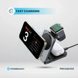 Powerology Qi2 hub vertical phone charging view