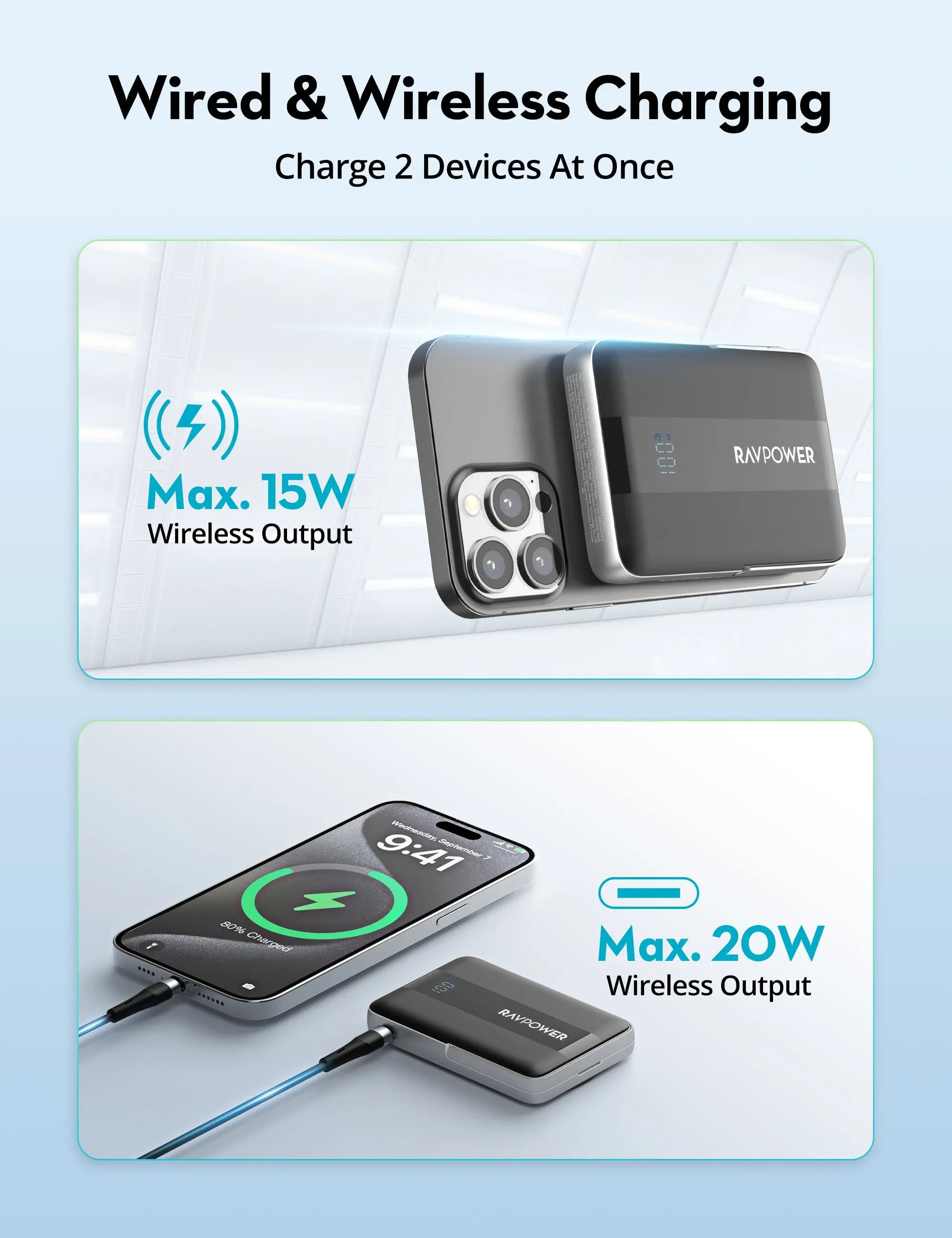RAVPower RP-PB1217 10000mAh Qi2 Magnetic Power Bank