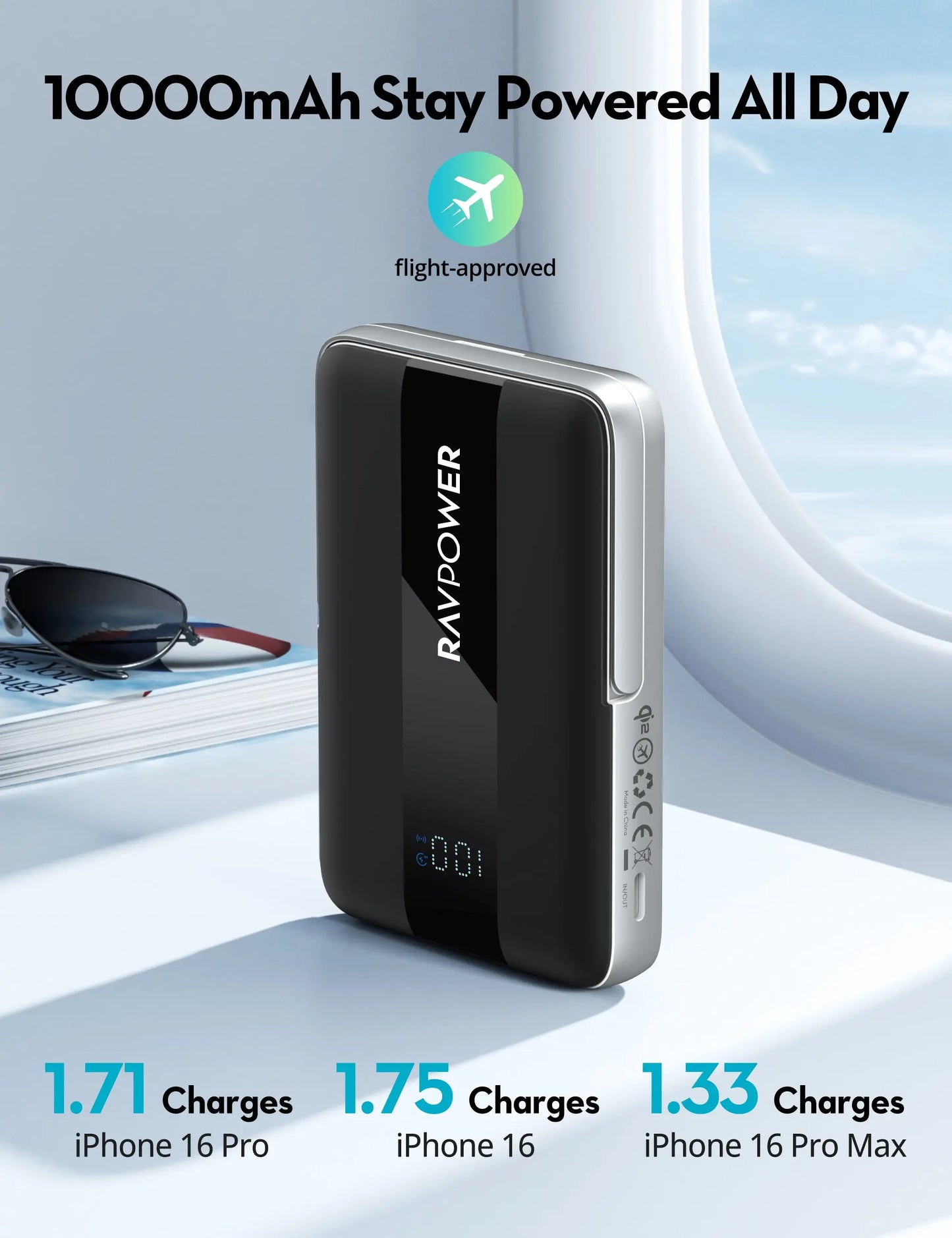 RAVPower RP-PB1217 10000mAh Qi2 Magnetic Power Bank