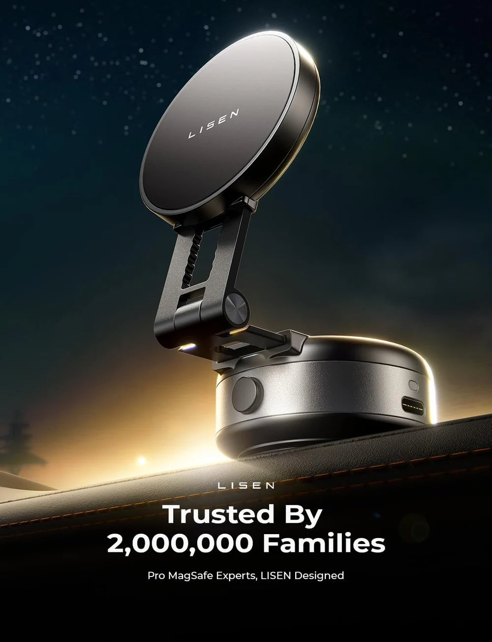 LISEN Suction Adjustable Magnetic Phone Mount