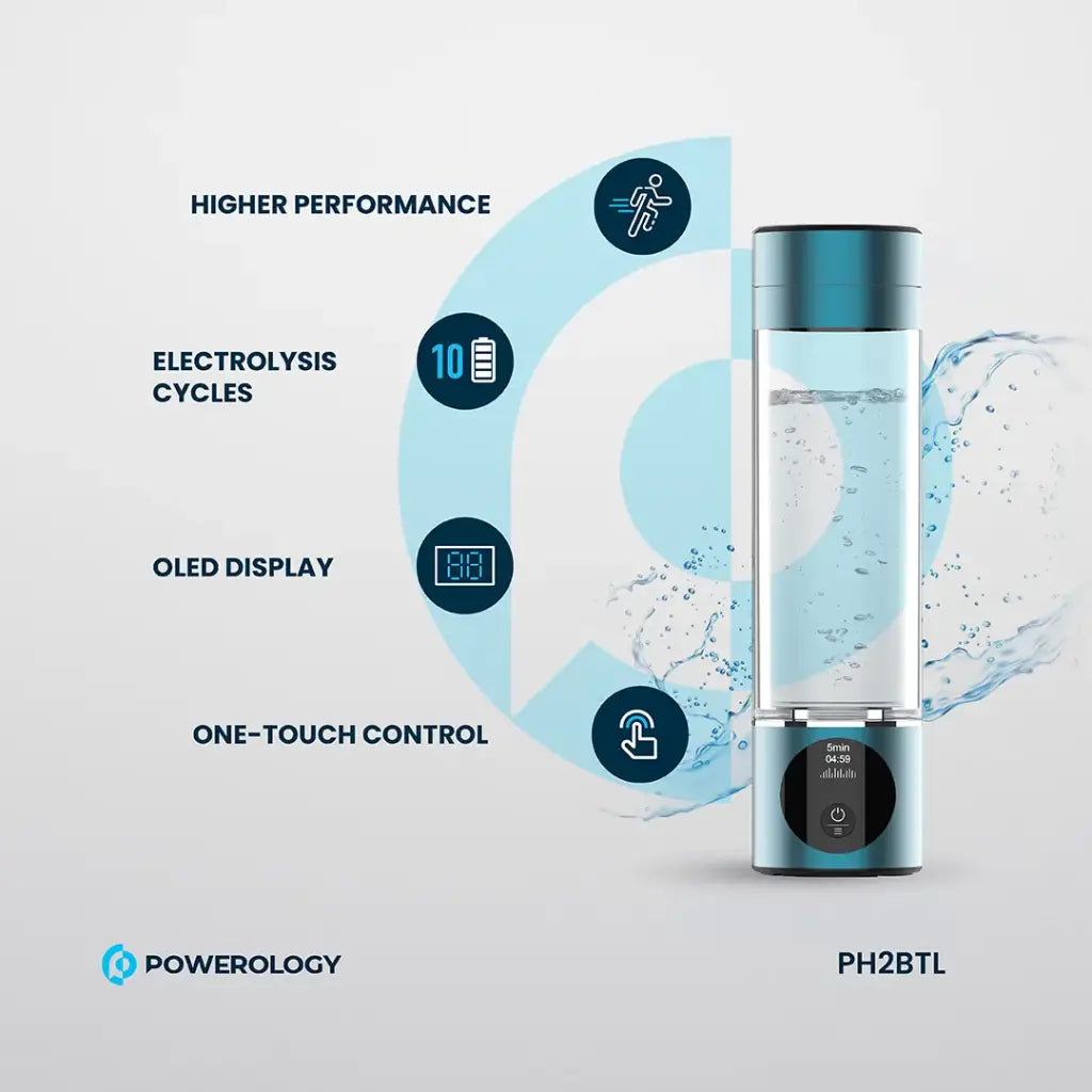 Powerology 260ml Hydrogen Water Bottle with OLED