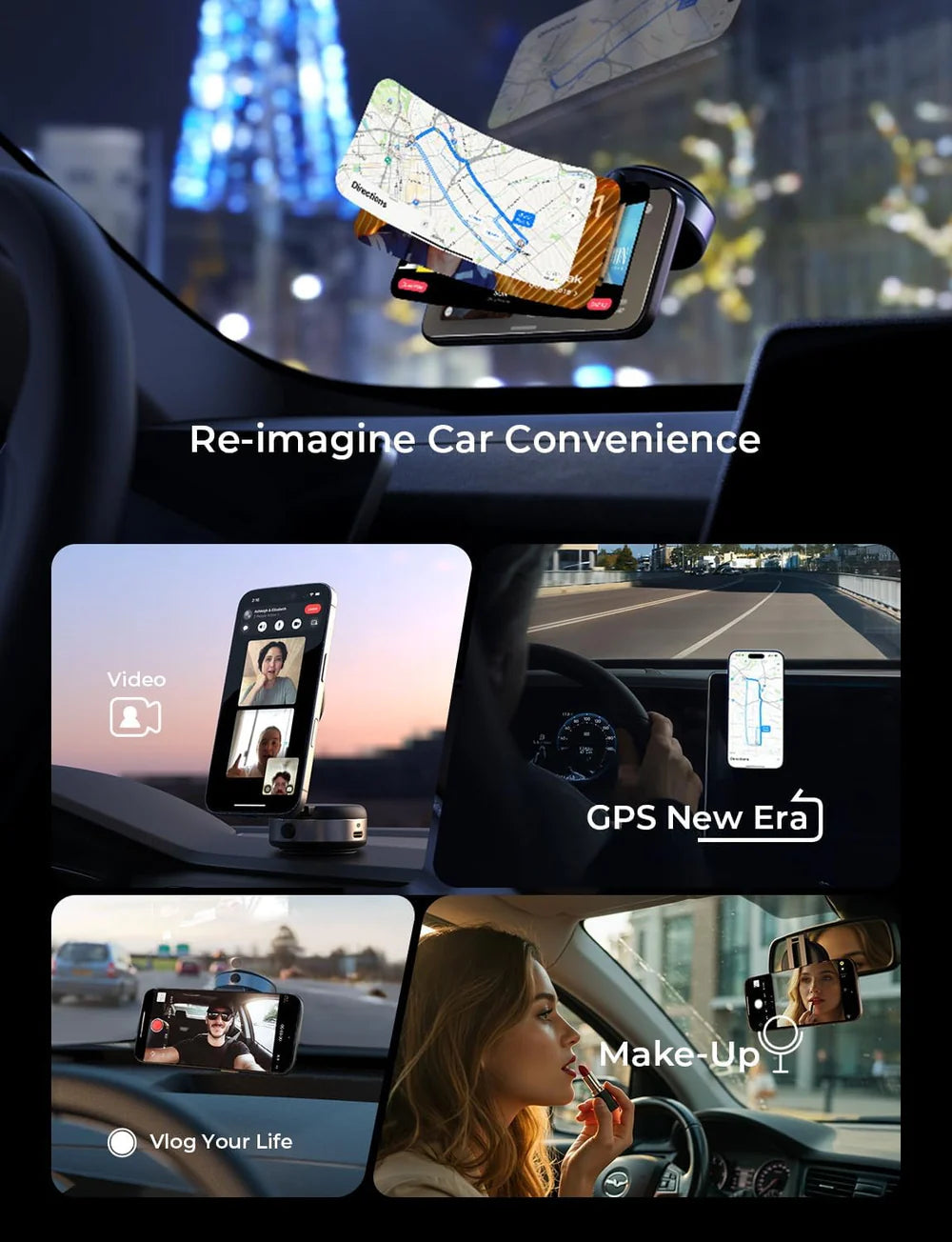 LISEN Suction Adjustable Magnetic Phone Mount