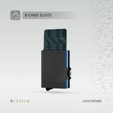 Levelo Cache Genuine Leather Wallet – Slim Premium Everyday Wallet (Black)