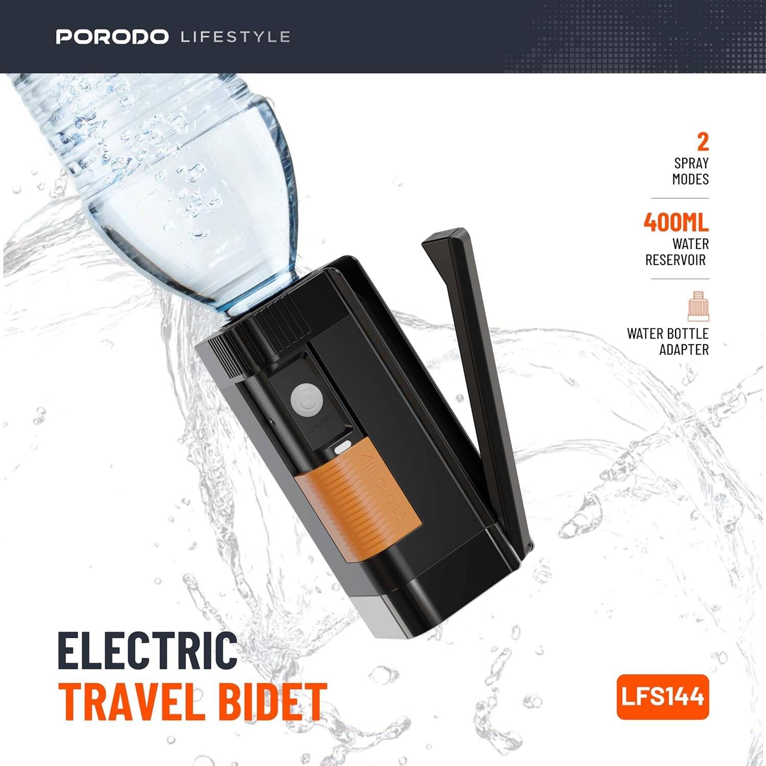 Porodo Lifestyle Electric Travel Bidet LFST144