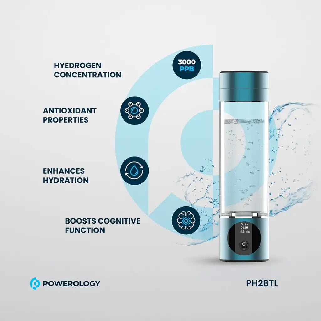 Powerology 260ml Hydrogen Water Bottle with OLED