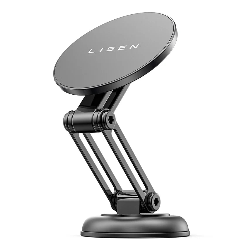 LISEN Magnetic 360° Rotatable Foldable Metal Car Phone Holder