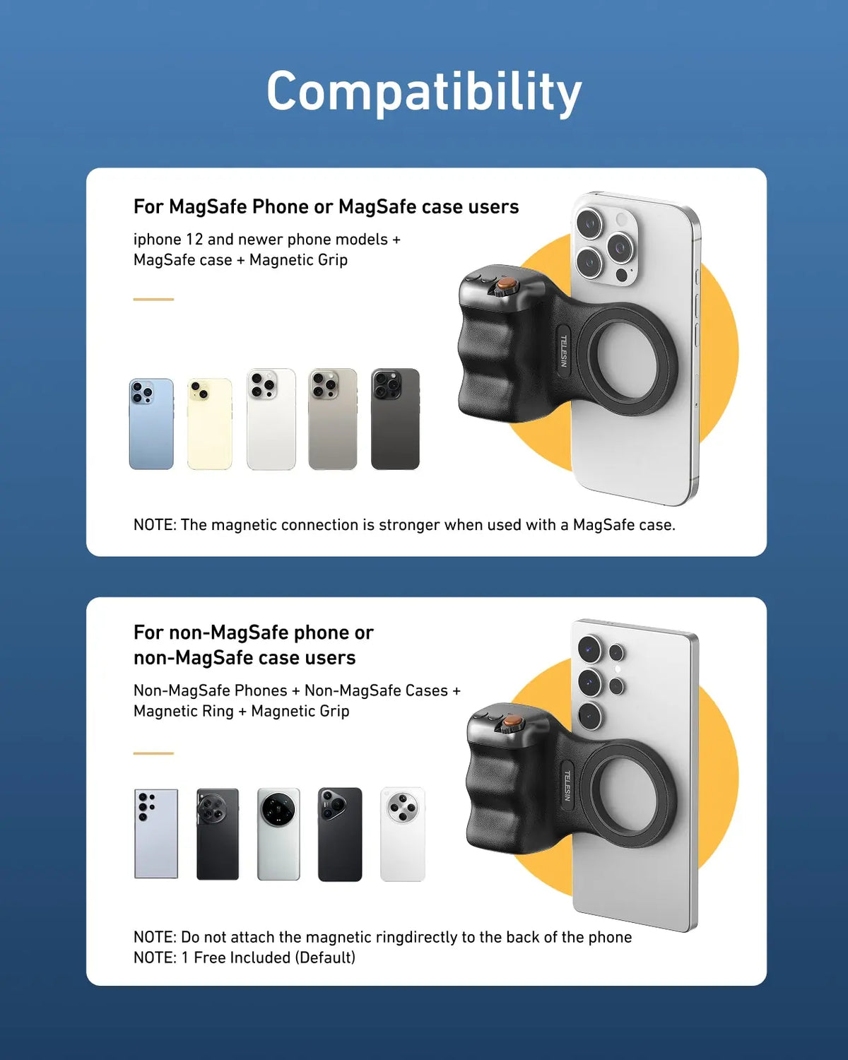 TELESIN Fun Shot Magnetic Grip 2