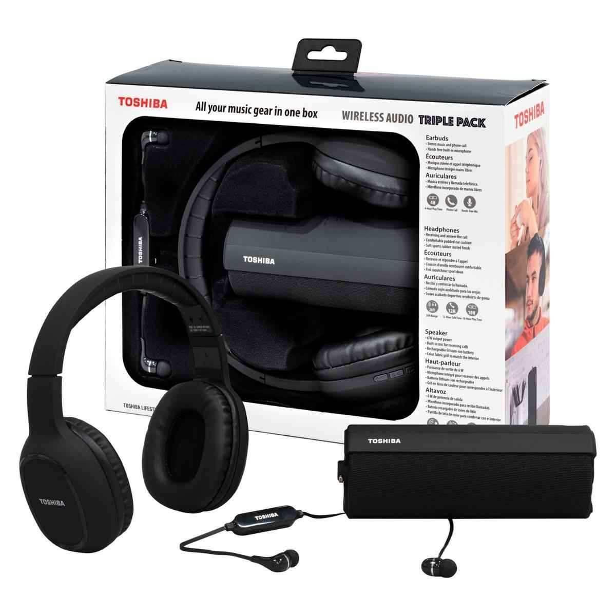 Toshiba Audio 3-in-1 Package (Headphones, Earphones & Speaker) - Saleshubstore