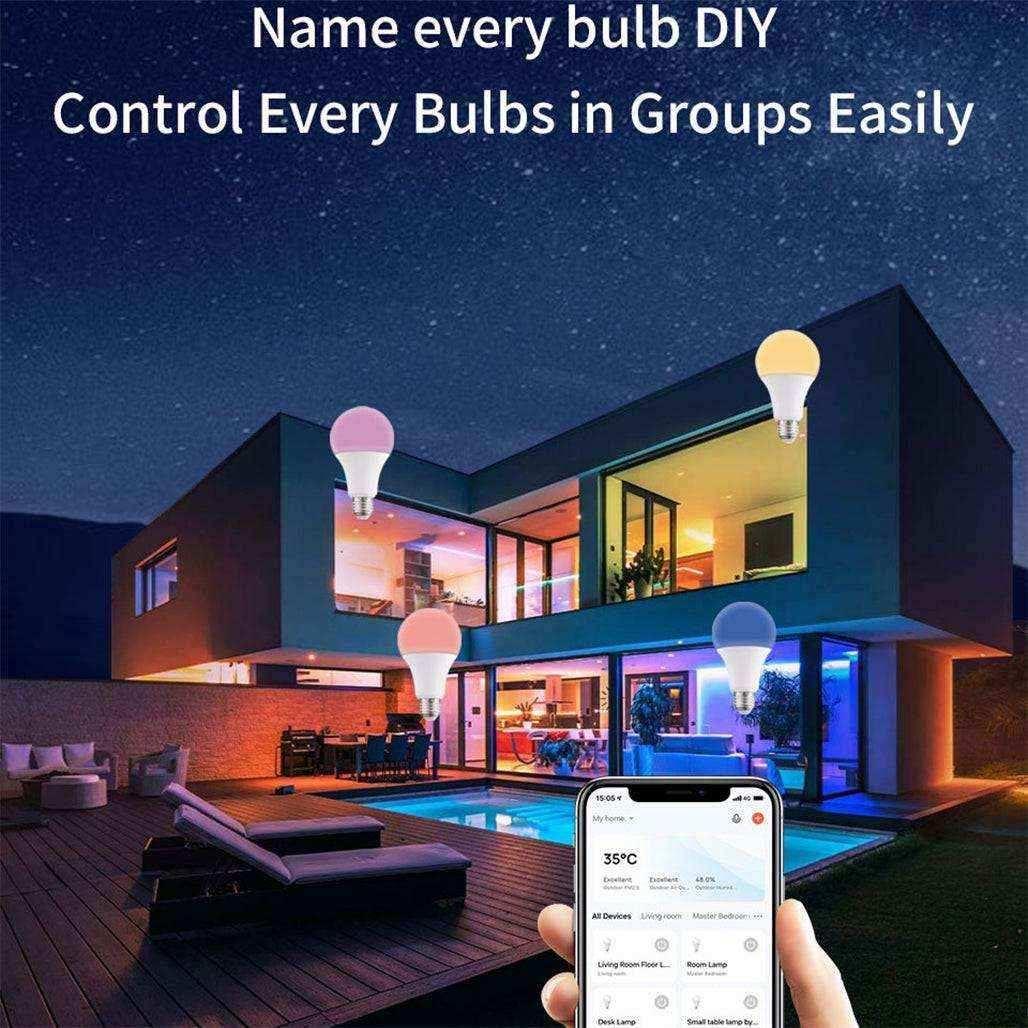 Tuya 9W Smart Light Bulb Bluetooth / Wifi E27 Dimming RGB Ambient Lamp Support Music Rhythm Timing Setting - Saleshubstore