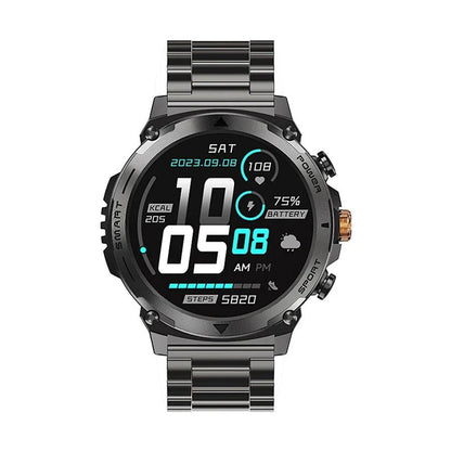 WiWU SW03 AMOLED Smartwatch Black Metal With FREE Black Silicone Band - Saleshubstore