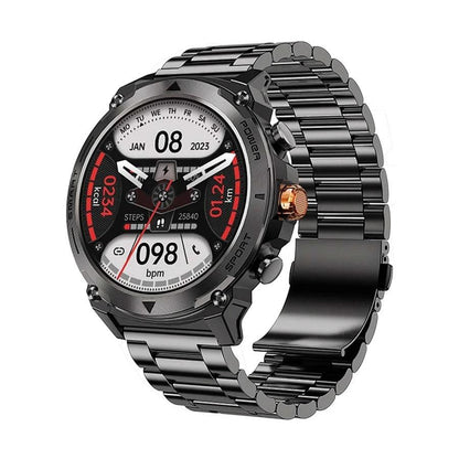 WiWU SW03 AMOLED Smartwatch Black Metal With FREE Black Silicone Band - Saleshubstore