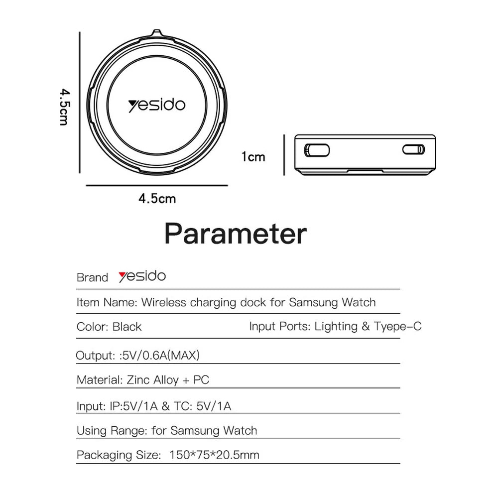 Yesido DS19 Samsung Watch Magnetic Wireless Charger