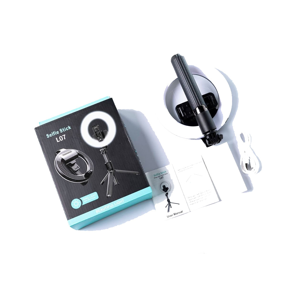 L07 Bluetooth Selfie Stick Tripod with 5 inch LED Ring Light - Saleshubstore